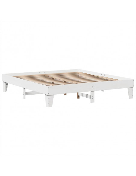 Letto senza Materasso Bianco 180x200 cm Legno Massello di Pino