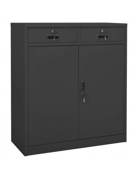 Armadio Ufficio con Fioriera Antracite 90x40x125 cm in Acciaio