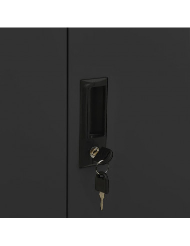 Armadio Ufficio con Fioriera Antracite 90x40x125 cm in Acciaio