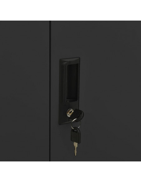 Armadio Ufficio con Fioriera Antracite 90x40x125 cm in Acciaio
