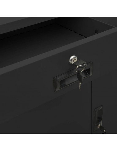 Armadio Ufficio con Fioriera Antracite 90x40x125 cm in Acciaio