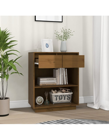 Mobile Consolle Miele 60x34x75 cm in Legno Massello di Pino