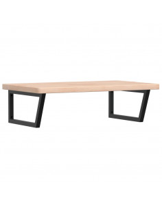 Ripiano a Parete per Lavabo in Acciaio e Massello di Rovere 2