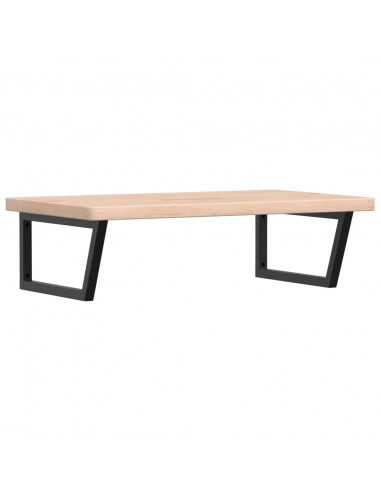 Ripiano a Parete per Lavabo in Acciaio e Massello di Rovere