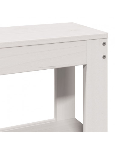 Letto senza Materasso Bianco 135x190 cm Legno Massello di Pino