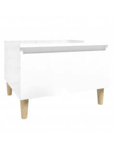 Tavolino Bianco Lucido 50x46x35 cm in Legno Multistrato 2