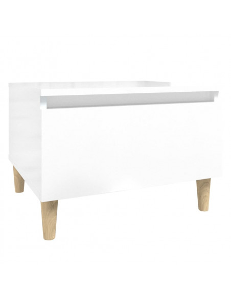 Tavolino Bianco Lucido 50x46x35 cm in Legno Multistrato