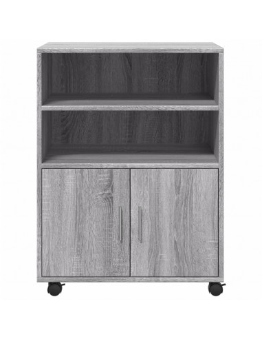 Armadietto con Ruote Grigio Sonoma 60x48x81cm in Truciolato