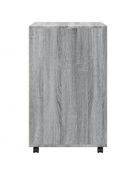 Armadietto con Ruote Grigio Sonoma 60x48x81cm in Truciolato