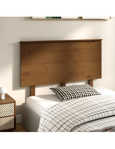 Testiera per Letto Miele 124x6x82,5cm in Legno Massello di Pino