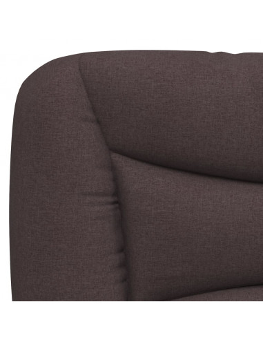 Giroletto con Testiera Marrone Scuro 140x190 cm in Tessuto