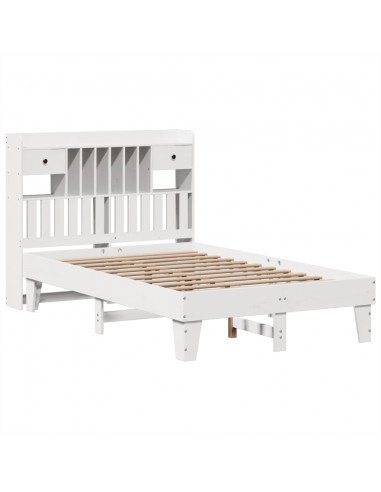 Letto senza Materasso Bianco 135x190 cm Legno Massello di Pino