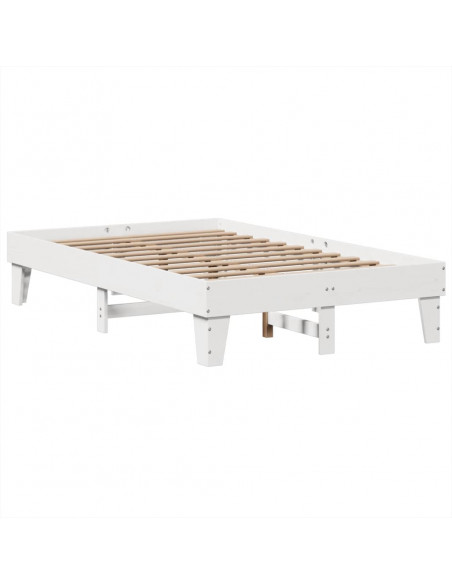 Letto senza Materasso Bianco 135x190 cm Legno Massello di Pino