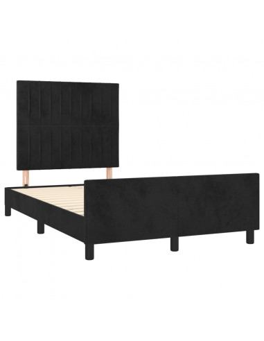 Giroletto con Testiera Nero 120x190 cm in Velluto