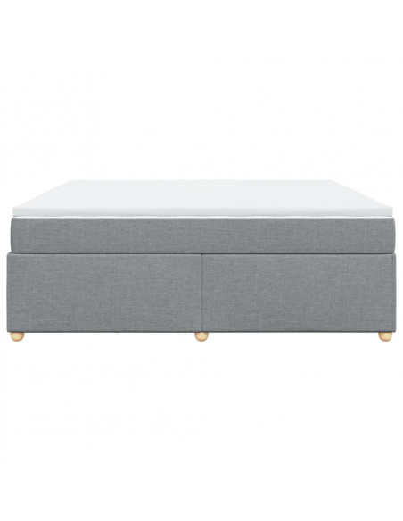Giroletto a Molle con Materasso Grigio Chiaro 200x200cm Tessuto