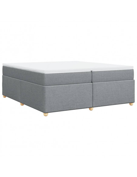 Giroletto a Molle con Materasso Grigio Chiaro 200x200cm Tessuto