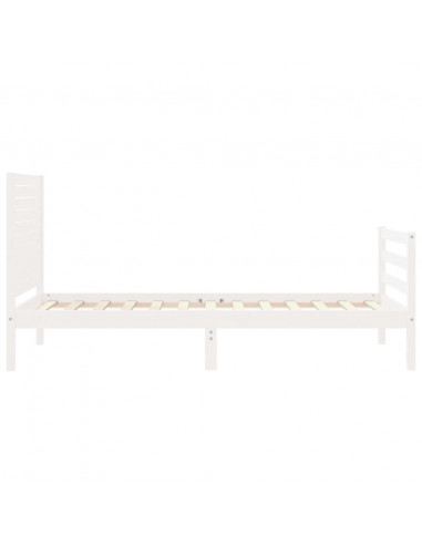 Giroletto con Testiera Bianco Small Single Legno Massello
