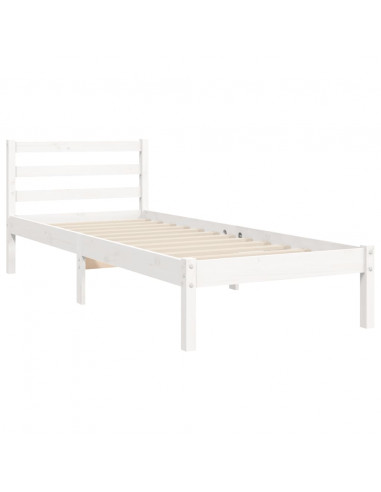 Giroletto con Testiera Bianco Small Single Legno Massello