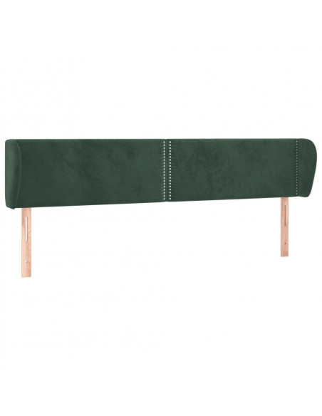 Testiera ad Orecchio Verde Scuro 203x23x78/88 cm in Velluto
