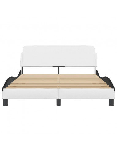 Giroletto con Testiera Nero e Bianco 120x200 cm in Similpelle