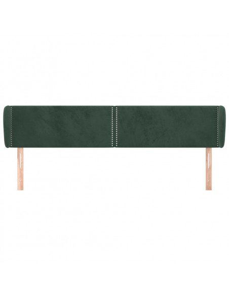 Testiera ad Orecchio Verde Scuro 203x23x78/88 cm in Velluto