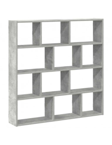 Mensola a Cubo da Muro 12 Scomparti Truciolato Grigio Cemento