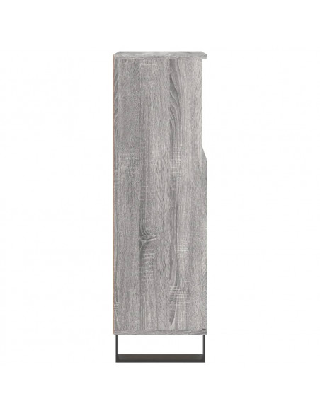 Armadietto Bagno Grigio Sonoma 30x30x100cm in Legno Multistrato