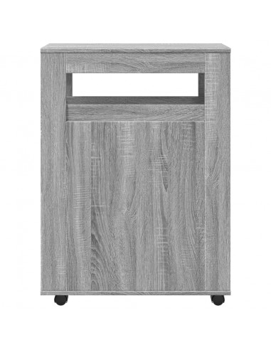 Mobile da Bagno Stretto con Ruote Grigio Sonoma in Truciolato