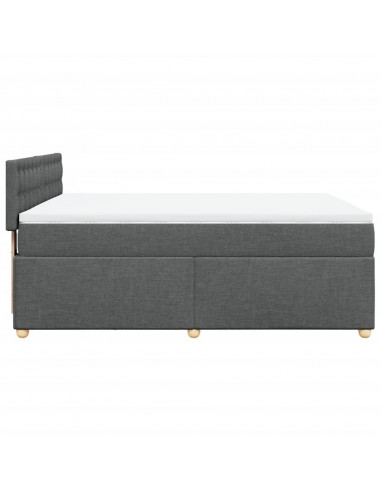 Giroletto a Molle con Materasso Grigio Scuro 160x200 cm Tessuto