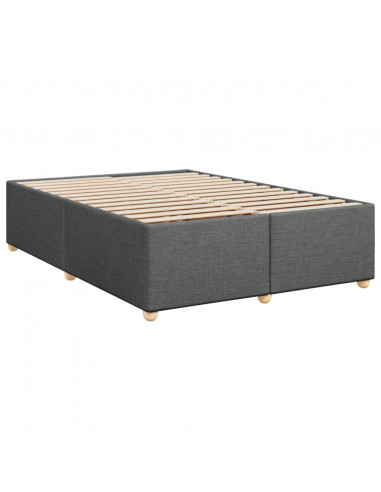 Giroletto a Molle con Materasso Grigio Scuro 160x200 cm Tessuto