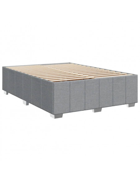 Giroletto a Molle con Materasso Grigio Chiaro 160x200cm Tessuto