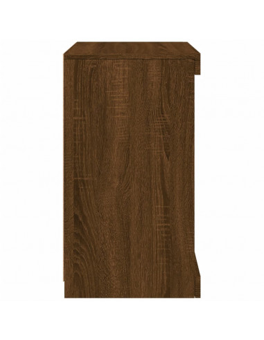 Credenza con Luci LED Rovere Marrone 41x37x67 cm