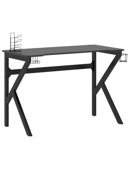 Scrivania da Gaming con Gambe a K Nera 110x60x75 cm