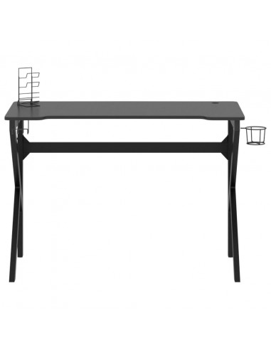 Scrivania da Gaming con Gambe a K Nera 110x60x75 cm