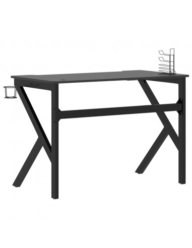 Scrivania da Gaming con Gambe a K Nera 110x60x75 cm