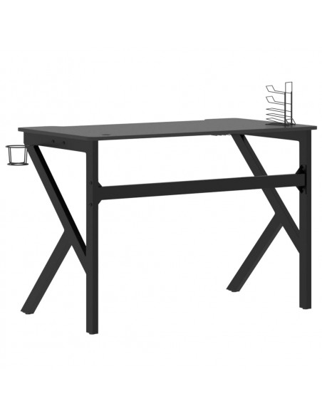 Scrivania da Gaming con Gambe a K Nera 110x60x75 cm