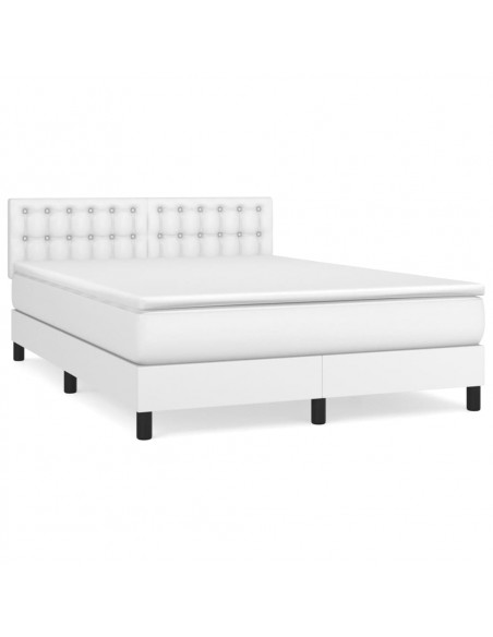Giroletto a Molle con Materasso Bianco 140x190 cm in Similpelle