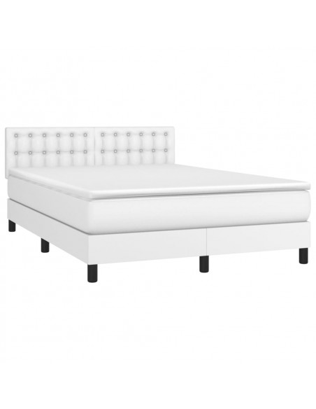 Giroletto a Molle con Materasso Bianco 140x190 cm in Similpelle