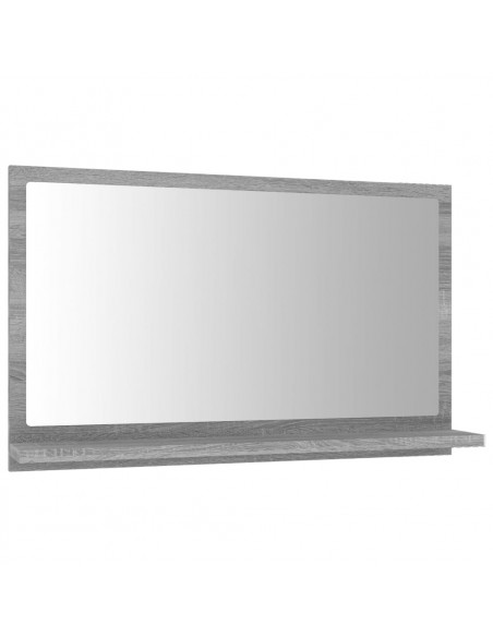 Specchio da Bagno Grigio Sonoma 60x10,5x37 cm Legno Multistrato