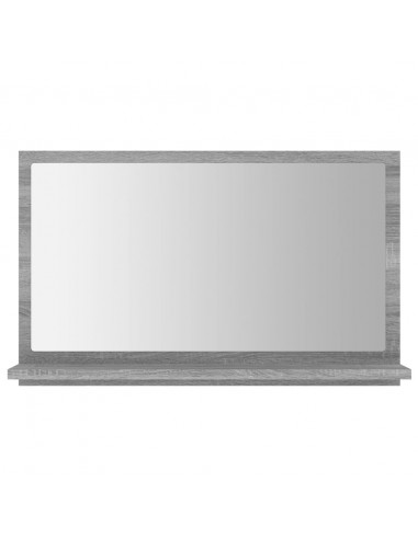 Specchio da Bagno Grigio Sonoma 60x10,5x37 cm Legno Multistrato