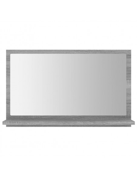 Specchio da Bagno Grigio Sonoma 60x10,5x37 cm Legno Multistrato