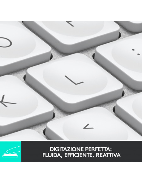 Logitech MX Keys Mini tastiera Ufficio RF senza fili + Bluetooth QWERTY Italiano Grigio