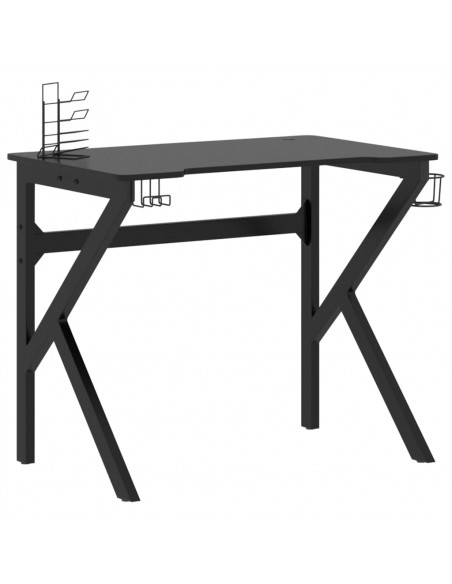 Scrivania da Gaming con Gambe a K Nera 90x60x75 cm