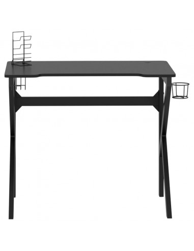 Scrivania da Gaming con Gambe a K Nera 90x60x75 cm