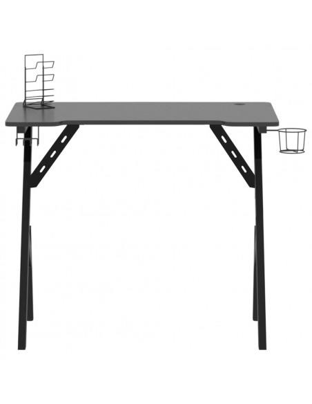 Scrivania da Gaming con Gambe a Y Nera 90x60x75 cm