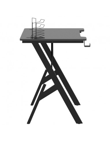 Scrivania da Gaming con Gambe a Y Nera 90x60x75 cm