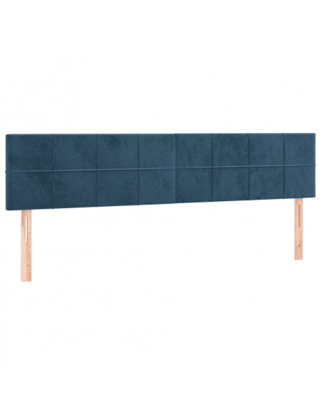 Testiera 2 pz Blu Scuro 80x5x78/88 cm in Velluto