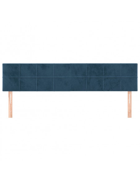 Testiera 2 pz Blu Scuro 80x5x78/88 cm in Velluto