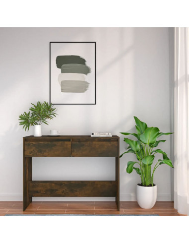Tavolo Consolle Rovere Fumo 100x35x76,5 cm in Truciolato