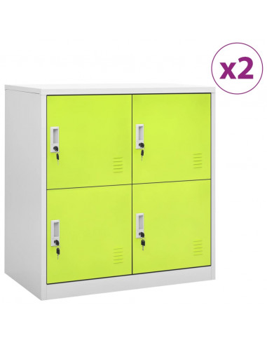 Armadietti Chiavi 2pz Grigio Chiaro Verde 90x45x92,5cm Acciaio